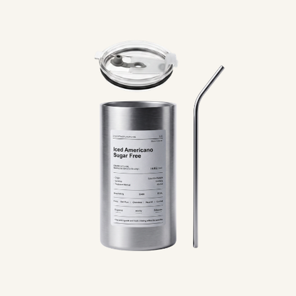 Mug Isotherme avec Paille en Inox – 600 ml