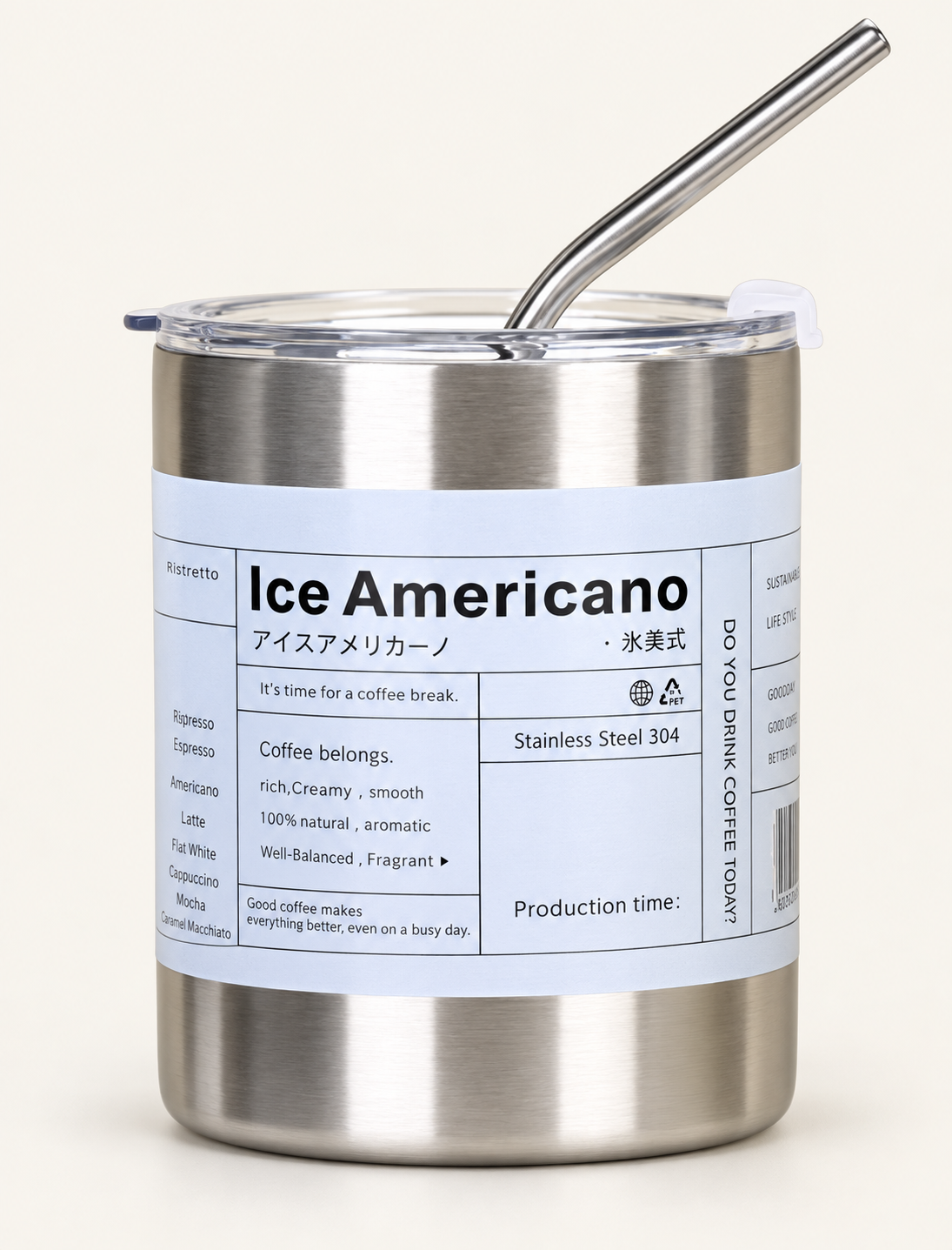 Mug Isotherme avec Paille en Inox – 600 ml